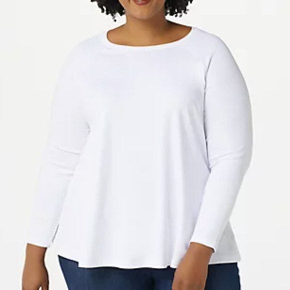 Isaac Mizrahi Tops - Isaac Mizrahi Live! Essentials Raglan-Sleeve Swing Top  10035